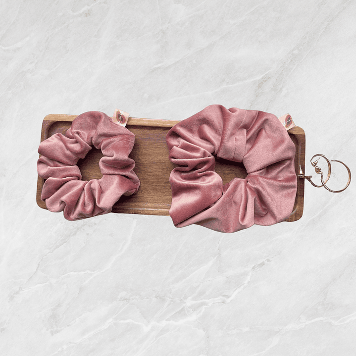 Scrunchie VELVET - cor de rosa 2