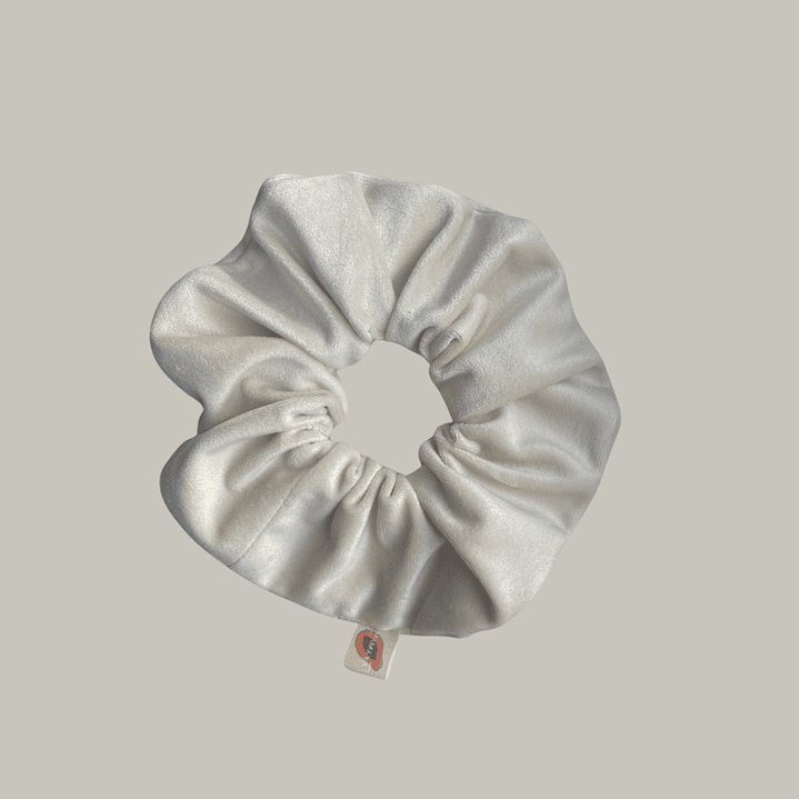 Scrunchie VELVET - branco pérola  1