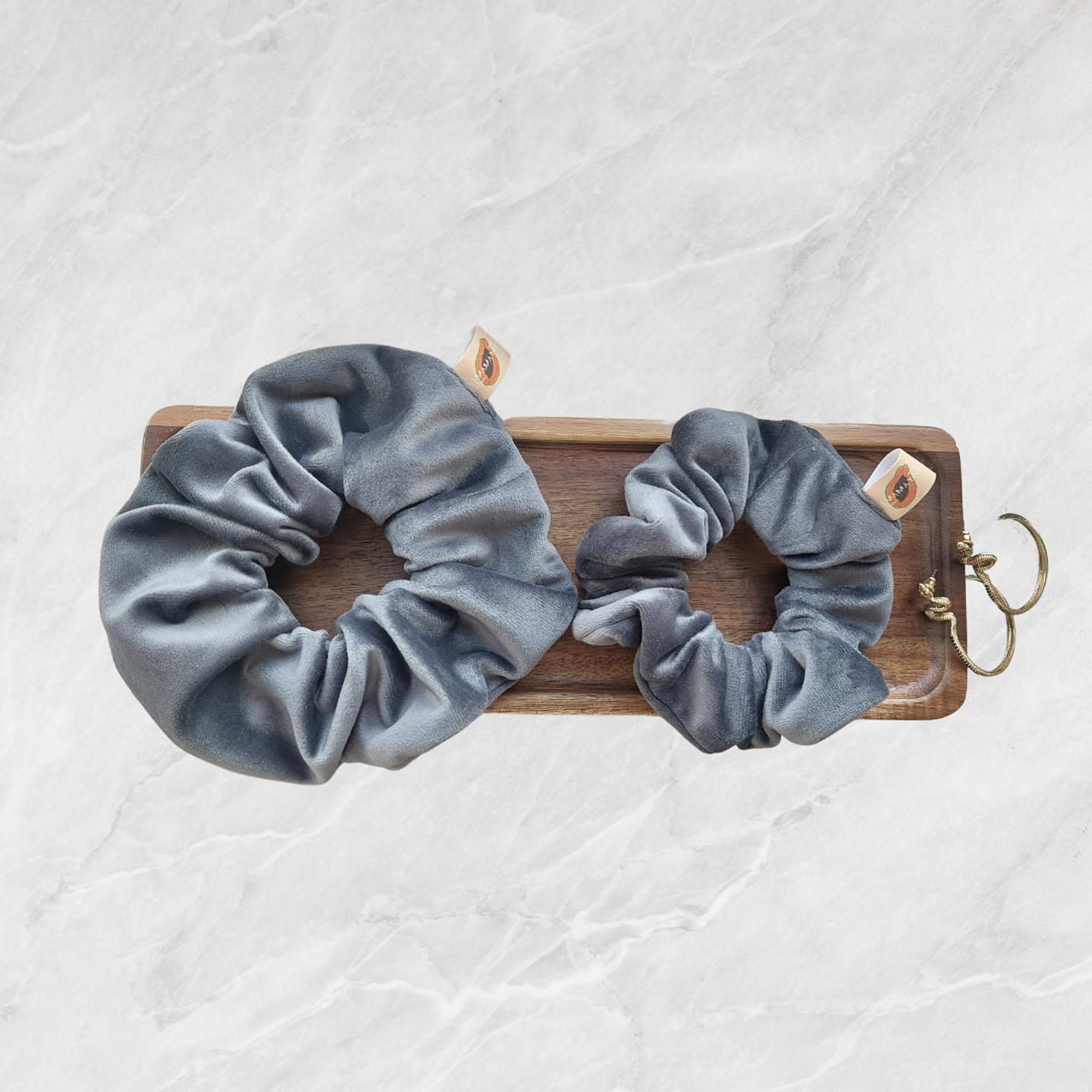 Scrunchie VELVET  - cinzento 2