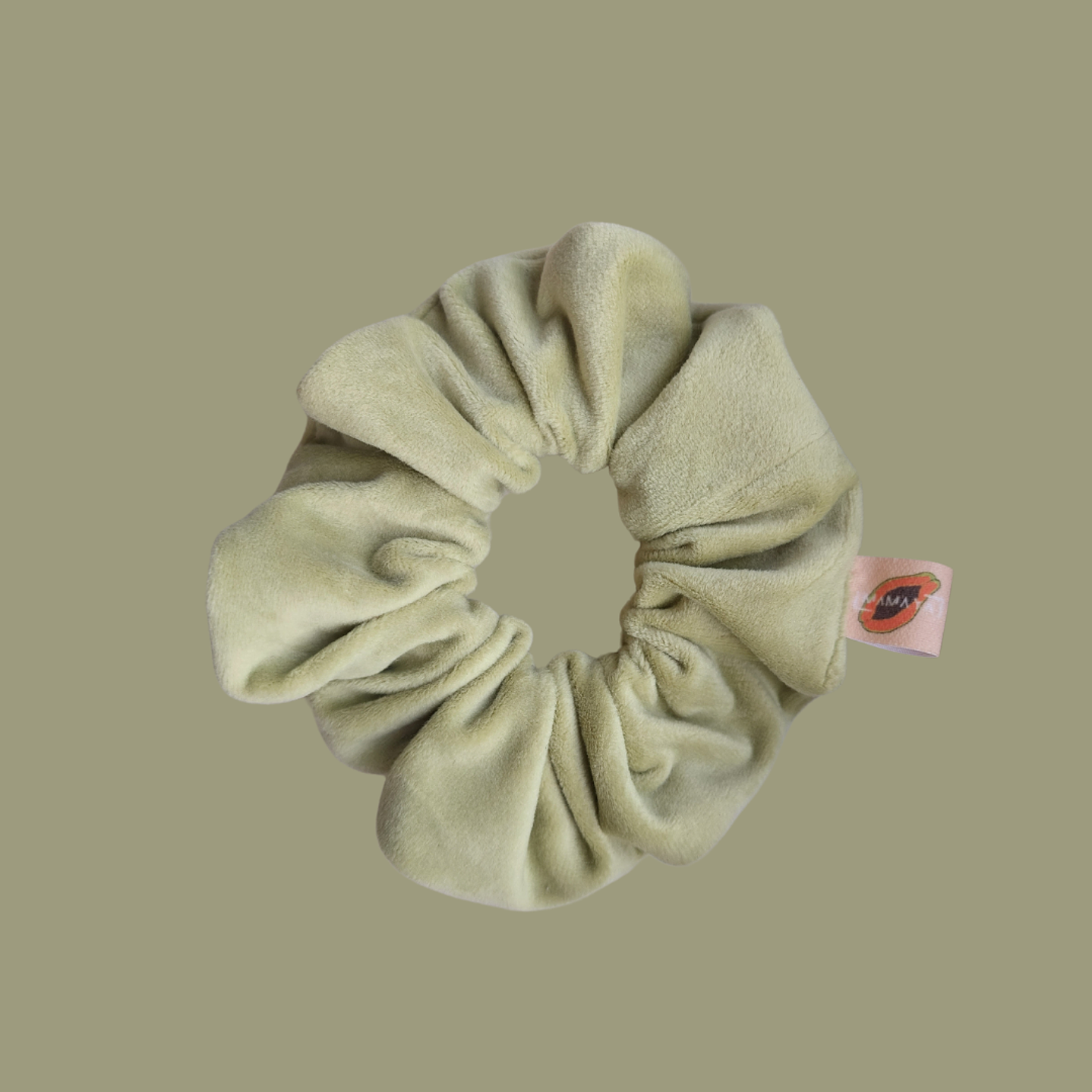 Scrunchie VELVET - verde lima 1