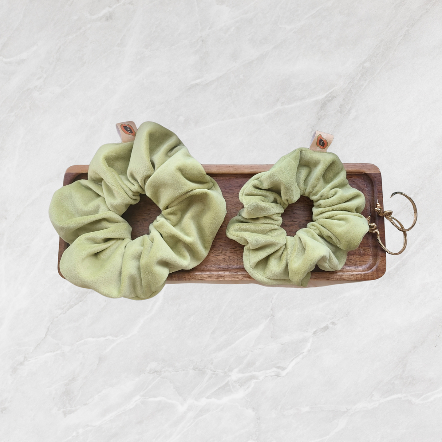Scrunchie VELVET - verde lima 2