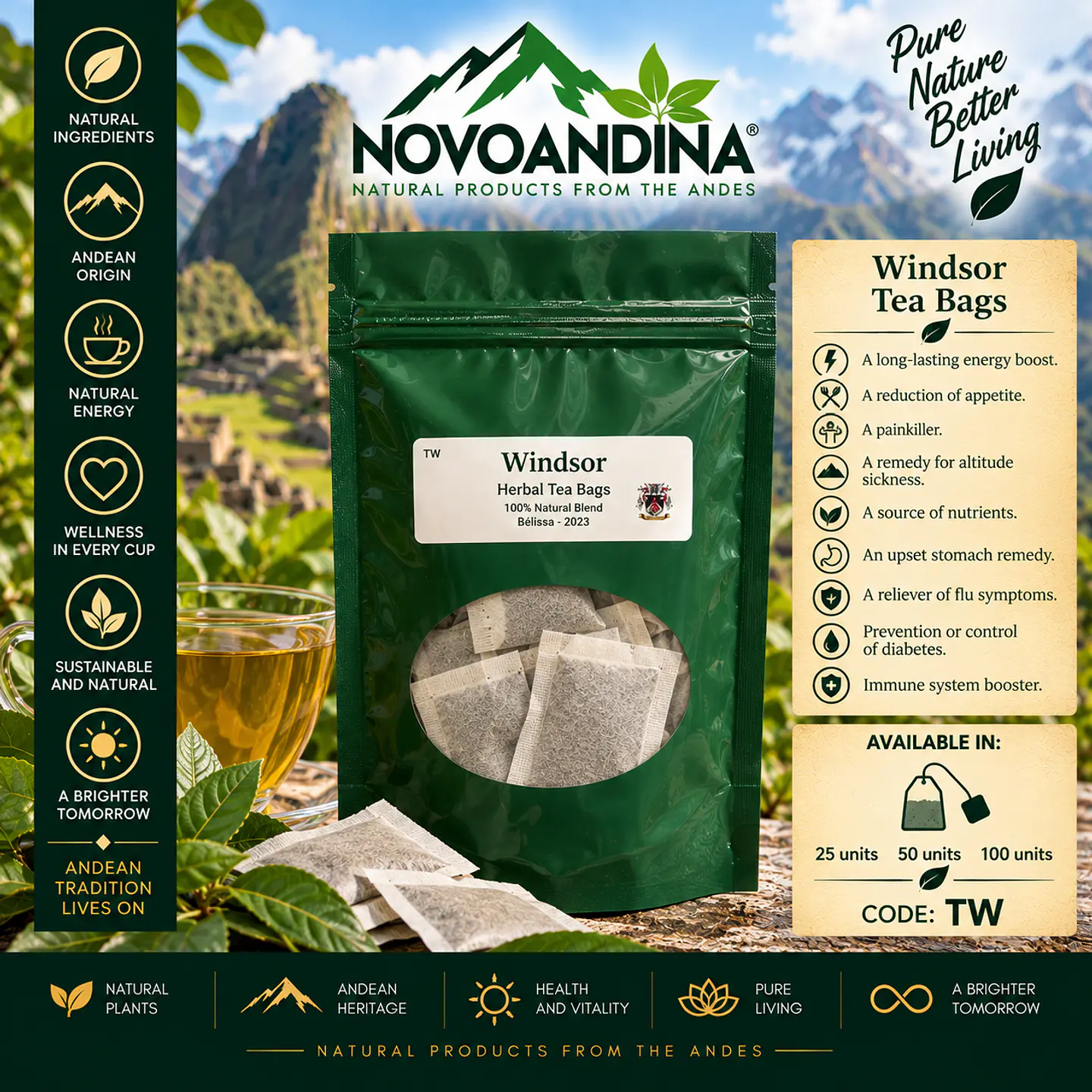 Windsor Bolivia  Tea Bags 1