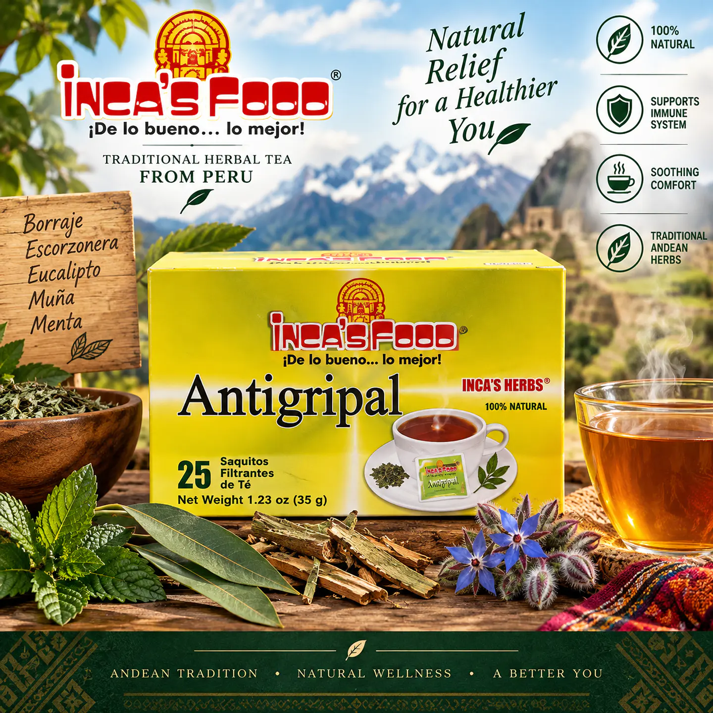 Antigripal Tea Inca's food 25 ct. 1