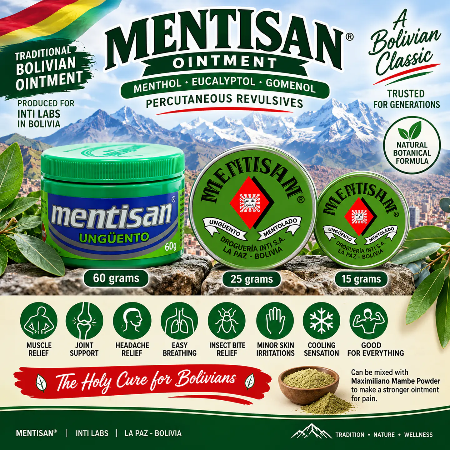 MENTISAN® – Traditional Bolivian Mentholated Ointment 1