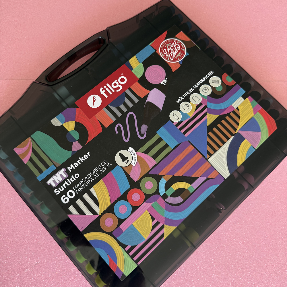 Marcador Acrilico, Pintura al agua, TNT filgo, 60 marcadores