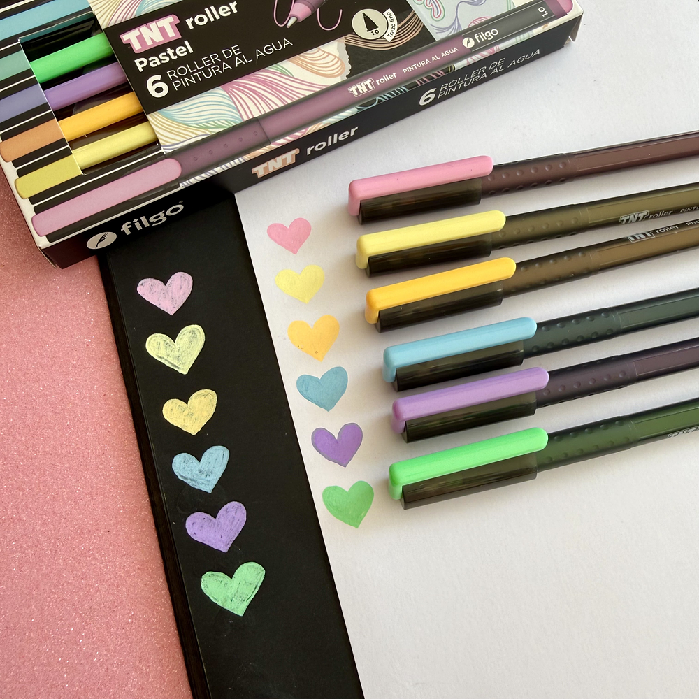 TNT gel roller 6 Pasteles, pintural al Agua.