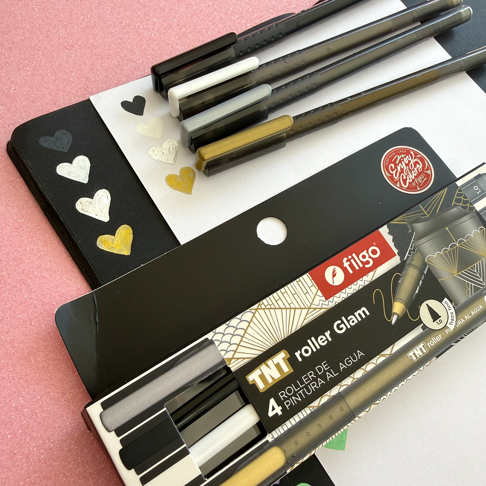 TNT gel roller 4 colores Glam, pintural al Agua. 