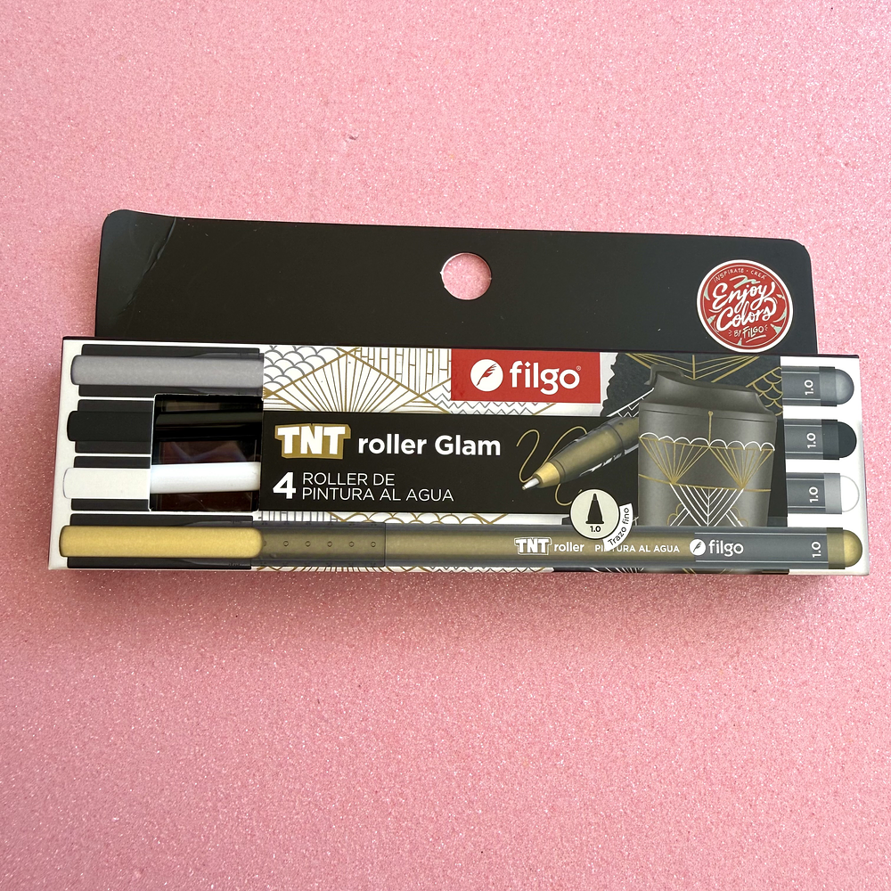 TNT gel roller 4 colores Glam, pintural al Agua. 