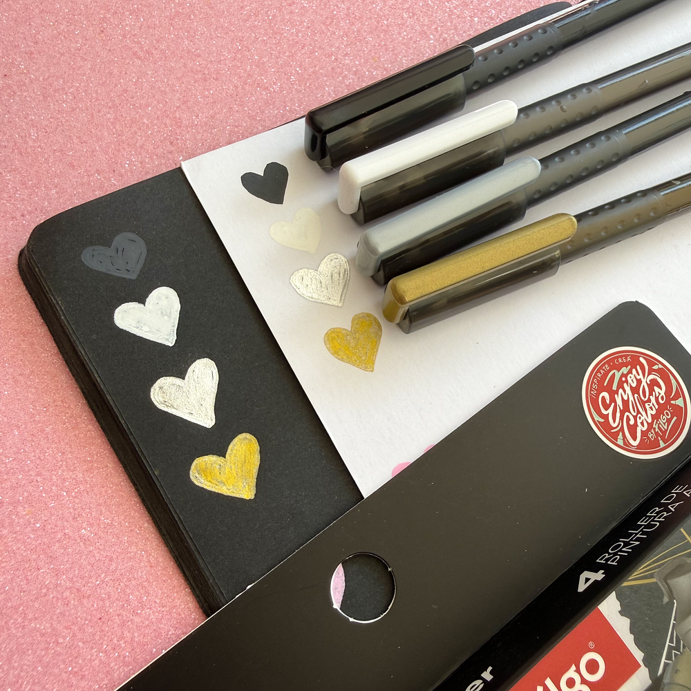 TNT gel roller 4 colores Glam, pintural al Agua. 