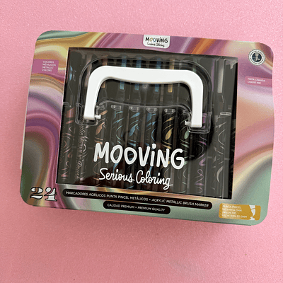 Acrilicos Brush 24 colores metálicos, Mooving.