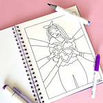 Woman, Libro para colorear, Feña Colors.