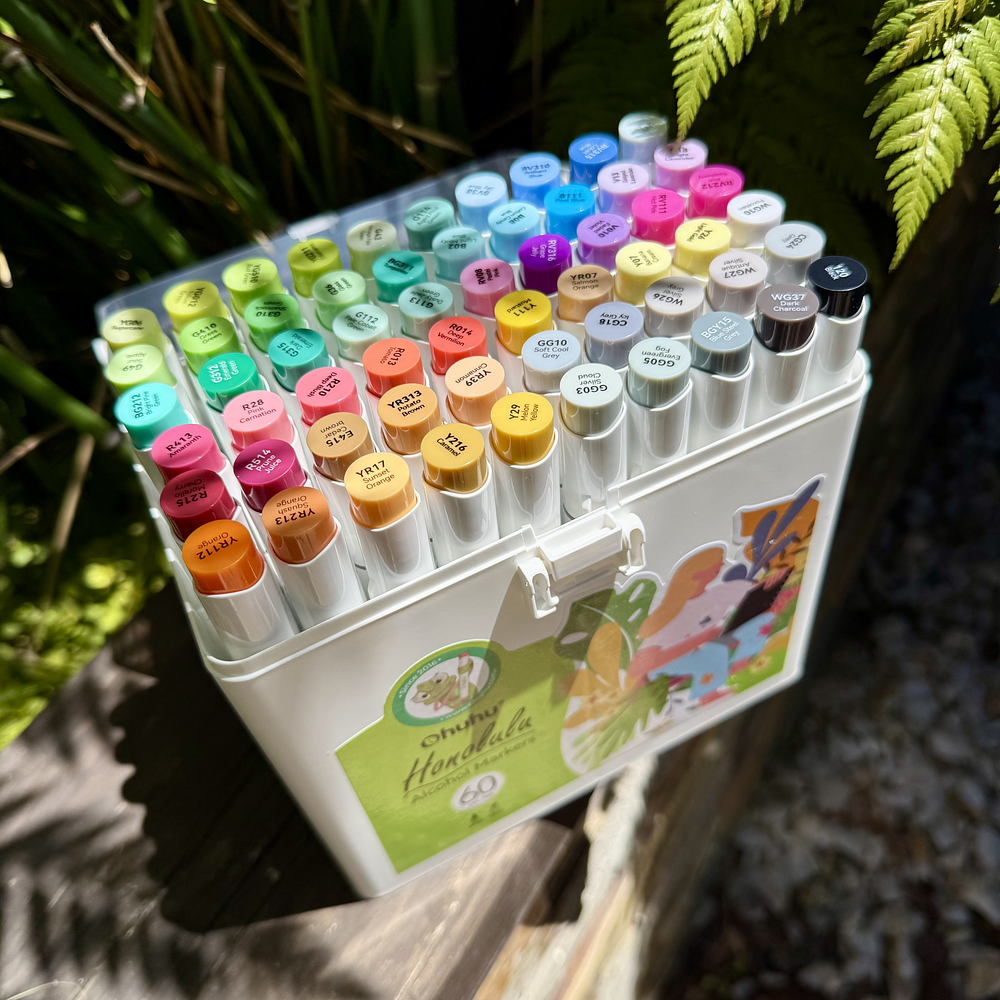 60 marcadores OHUHU, serie HONOLULU tonos básicos.