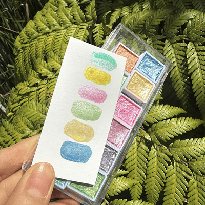 Acuarelas metalizadas, candy colors, 12 colores