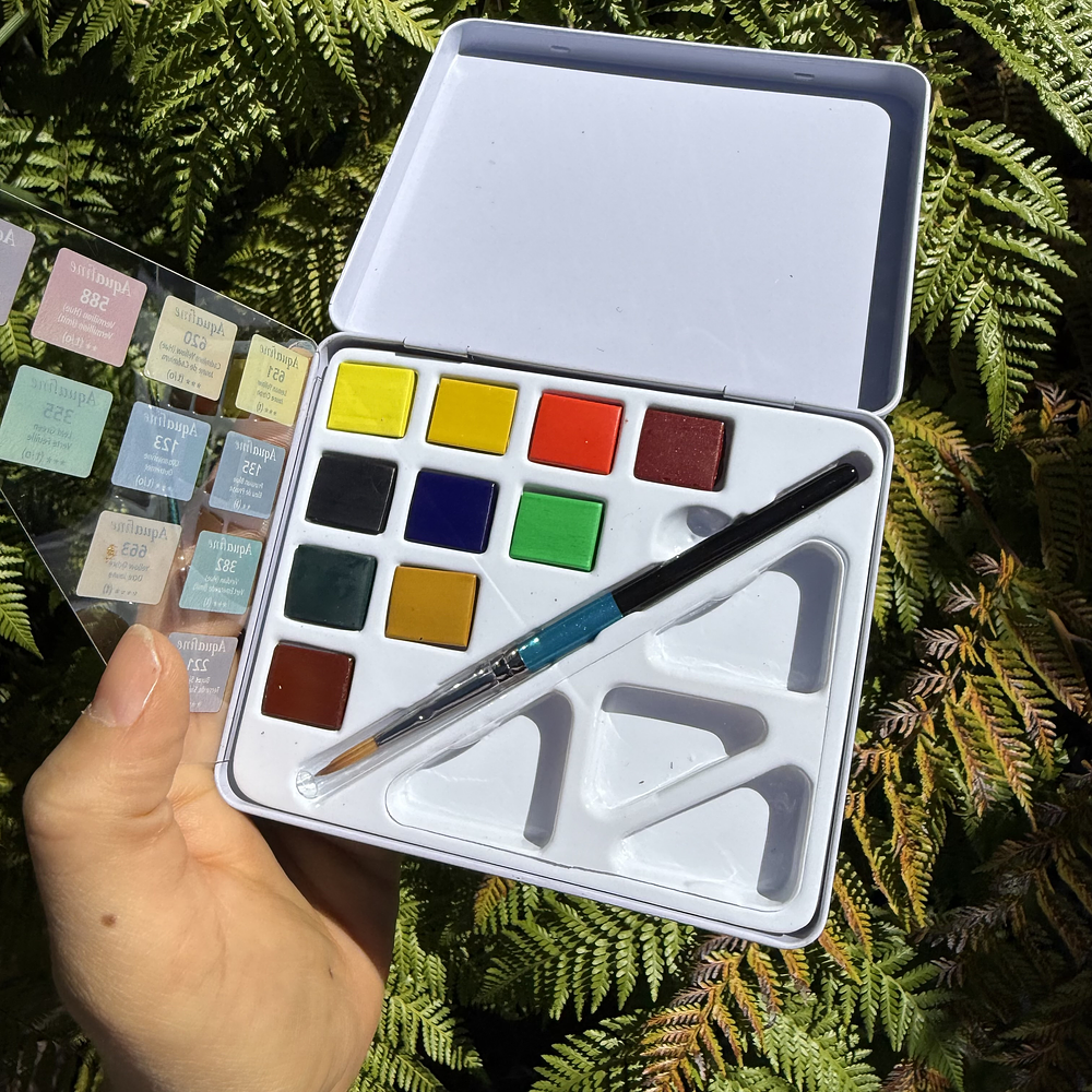 Acuarela Aquafine Daler Rowney 10 pastillas, Travel set.