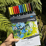 Aqua Brush duo 12 colores, Acuarelables, Lyra.