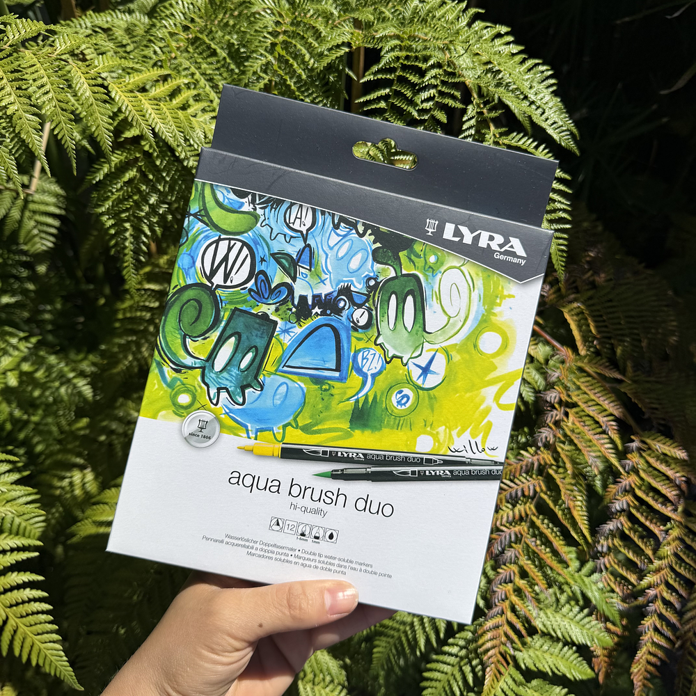 Aqua Brush duo 12 colores, Acuarelables, Lyra.