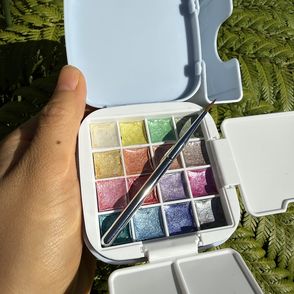 Acuarela Travel Set 16 colores PERLADOS- Languo.