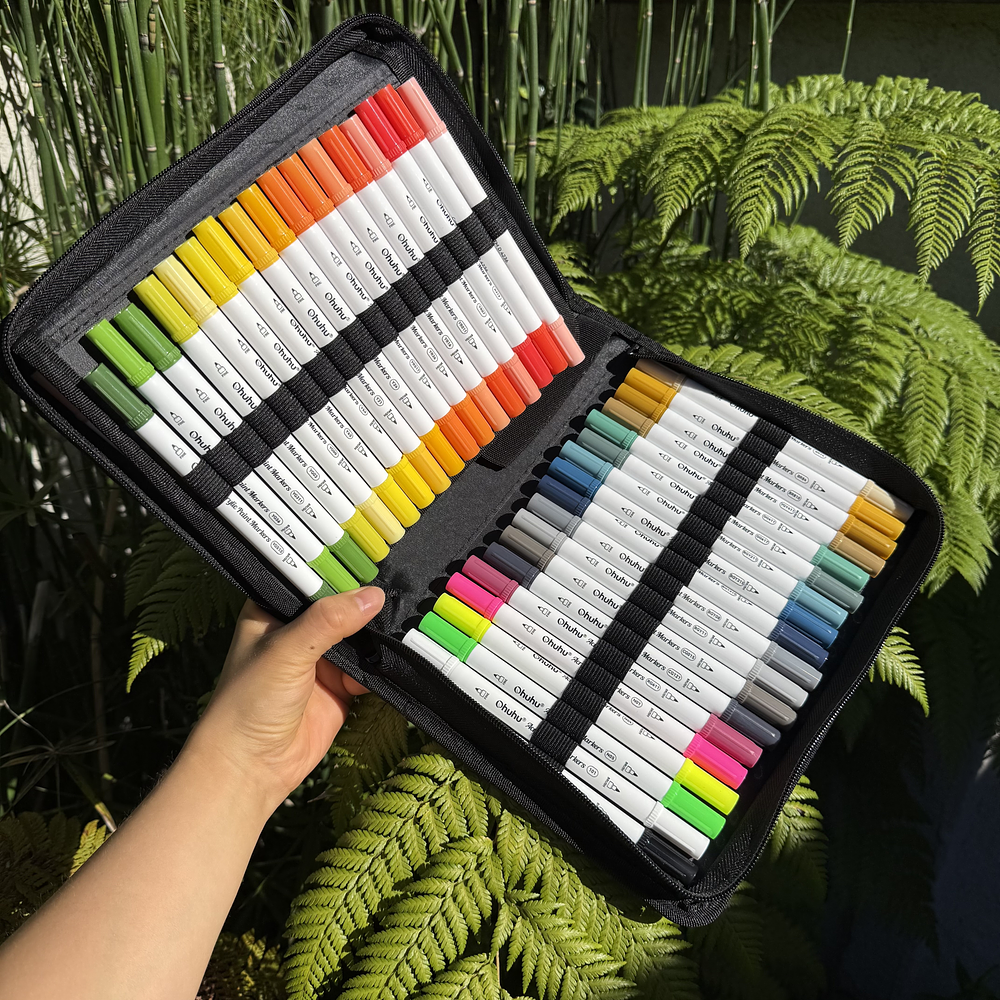 72 Acrílicos doble punta (finba-pincel), Akaka - OHUHU