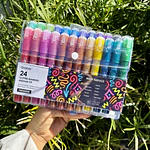 Glitter 24 colores, punta media 3m, Grabie.