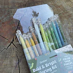 Acrilico Punta fina, Forest,  12 colores + libro de colorear, Grabie.