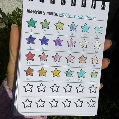 Glitter 24 colores, punta media 3m, Grabie.