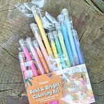 Acrílico Punta fina, Summer,  12 colores + libro de colorear, Grabie.