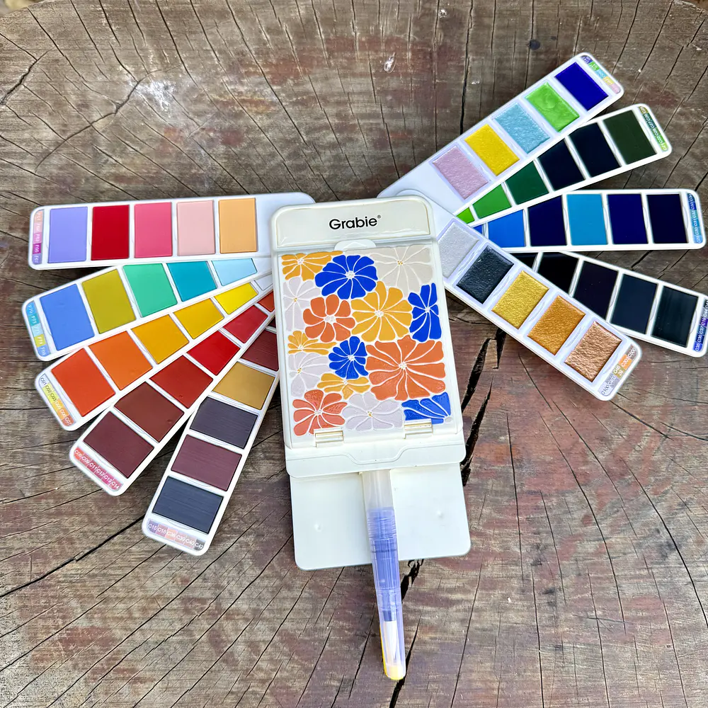 Travel Set acuarelas, 56 colores, Grabie.