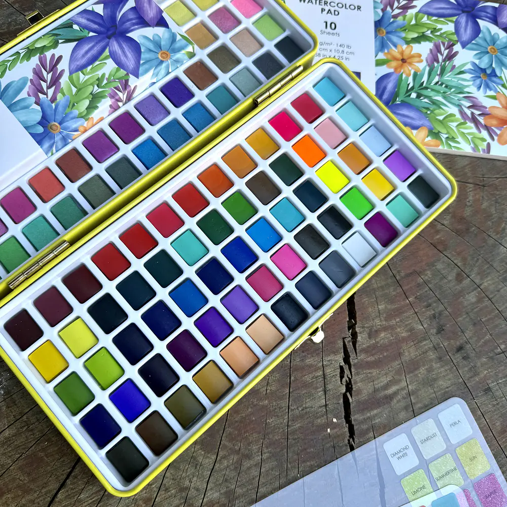 Set de Acuarelas Premium, 100 colores, Grabie.