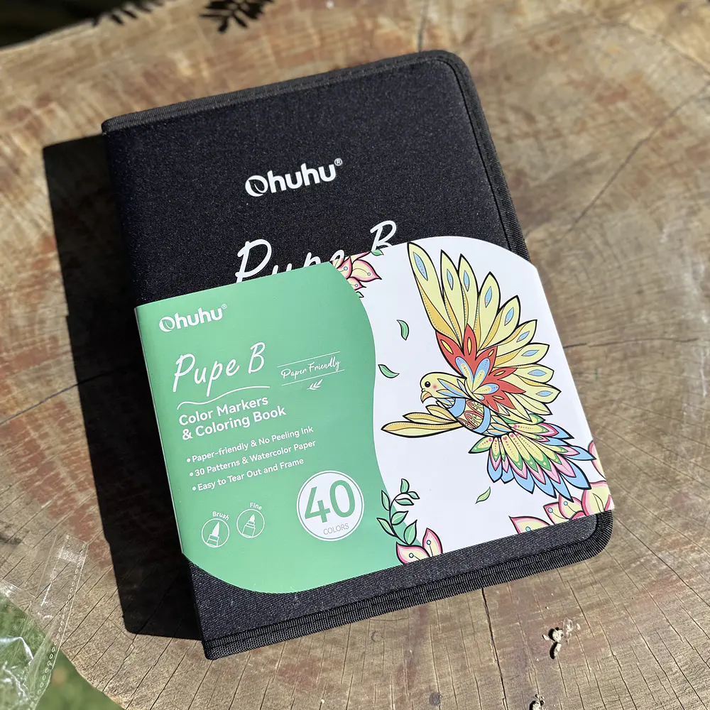 Pupe B, punta pincel y fina + coloring Book, Ohuhu.