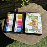 Pupe B, punta pincel y fina + coloring Book, Ohuhu.