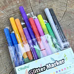 Ohuhu Glitter 12 colores, punta gruesa.