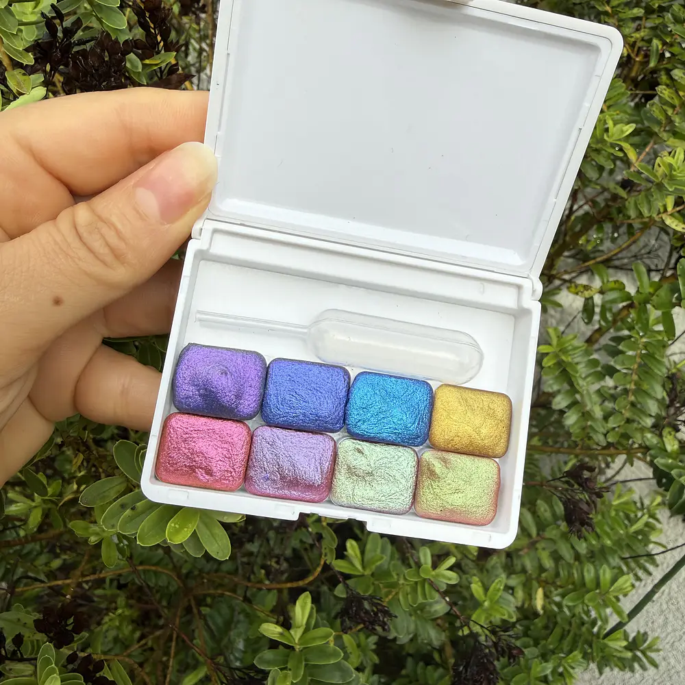 Acuarelas iridiscente AURYX, Magic 8 colores.