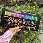 24 marcadores glitter metálicos, OHUHU, punta fina 0.7mm