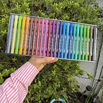 24 marcadores glitter metálicos, OHUHU, punta fina 0.7mm