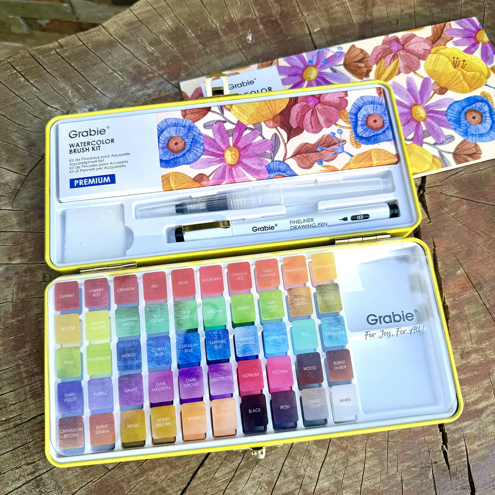 Set Acuarelas Grabie, 50 colores. 