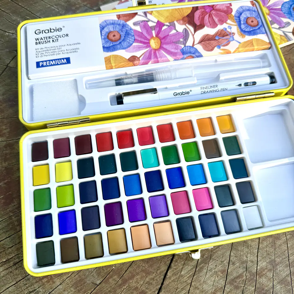 Set Acuarelas Grabie, 50 colores. 