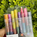 Set 8 marcadores, 16 colores Jumbo, glitter, GRABIE.