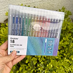 18 colores gel roller, IRIDISCENTES con glitter, GRABIE.