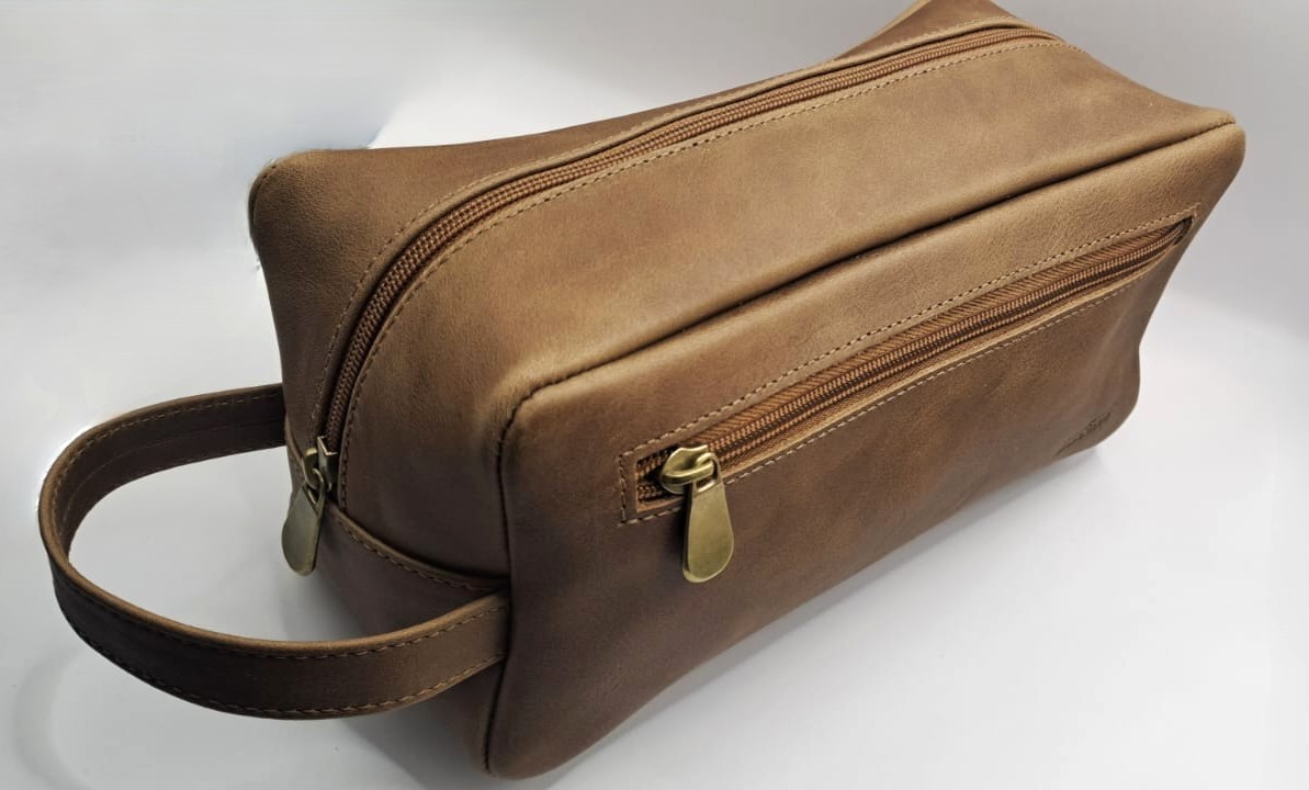 Neceser Magnum 100% Cuero - Café 6