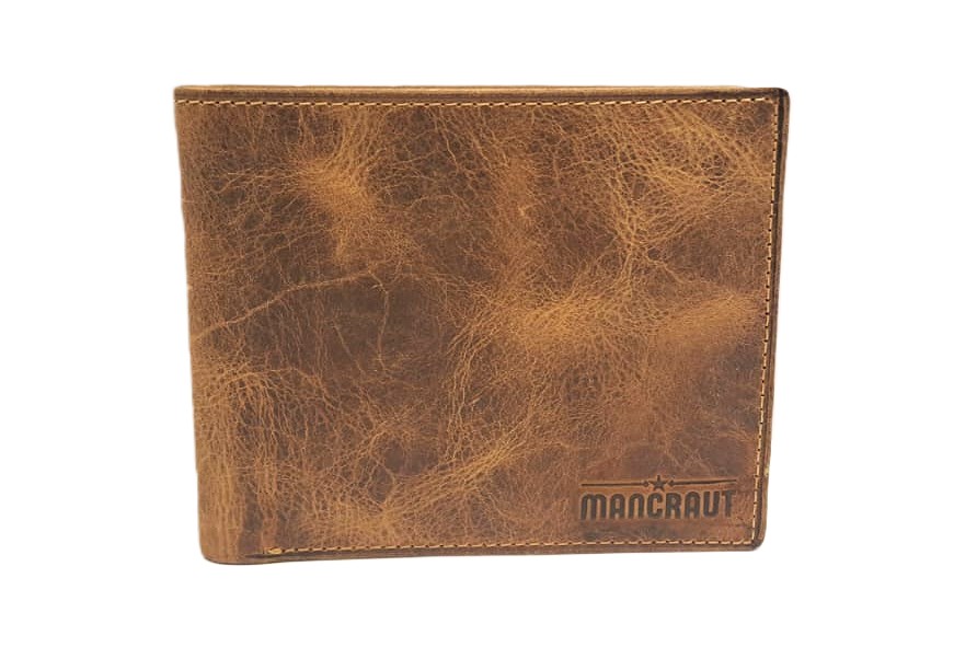 Billetera Nova 100% Cuero - Café Jaspeado 1