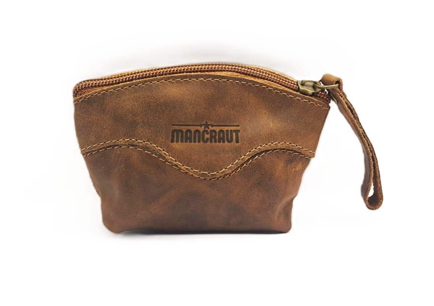 Monedero Doble Cierre 100% Cuero - Café 2