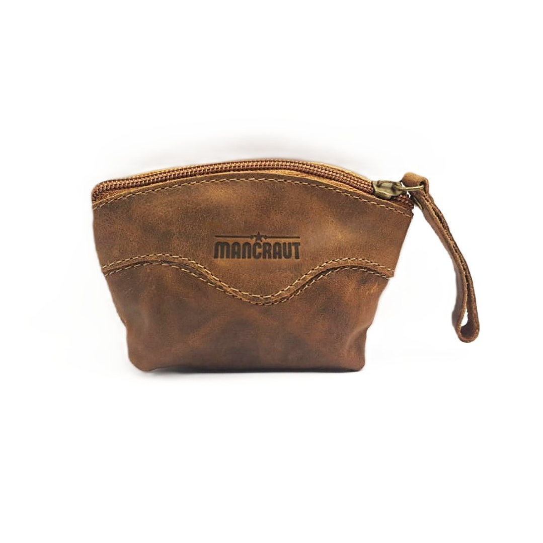 Monedero Doble Cierre 100% Cuero - Café 2