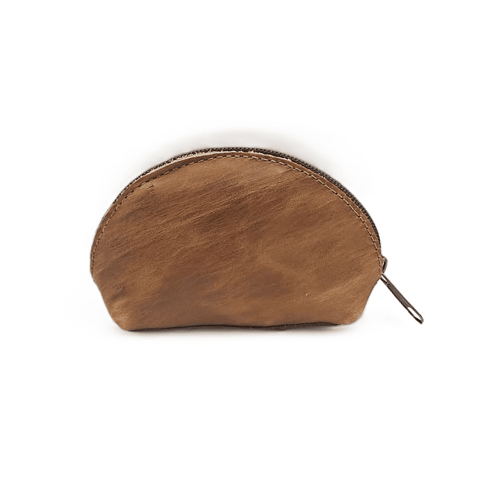 Monedero Un Cierre 100% Cuero - Café 3