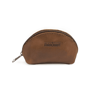 Monedero Un Cierre 100% Cuero - Café