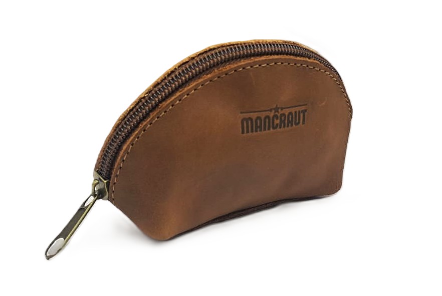 Monedero Un Cierre 100% Cuero - Café 4