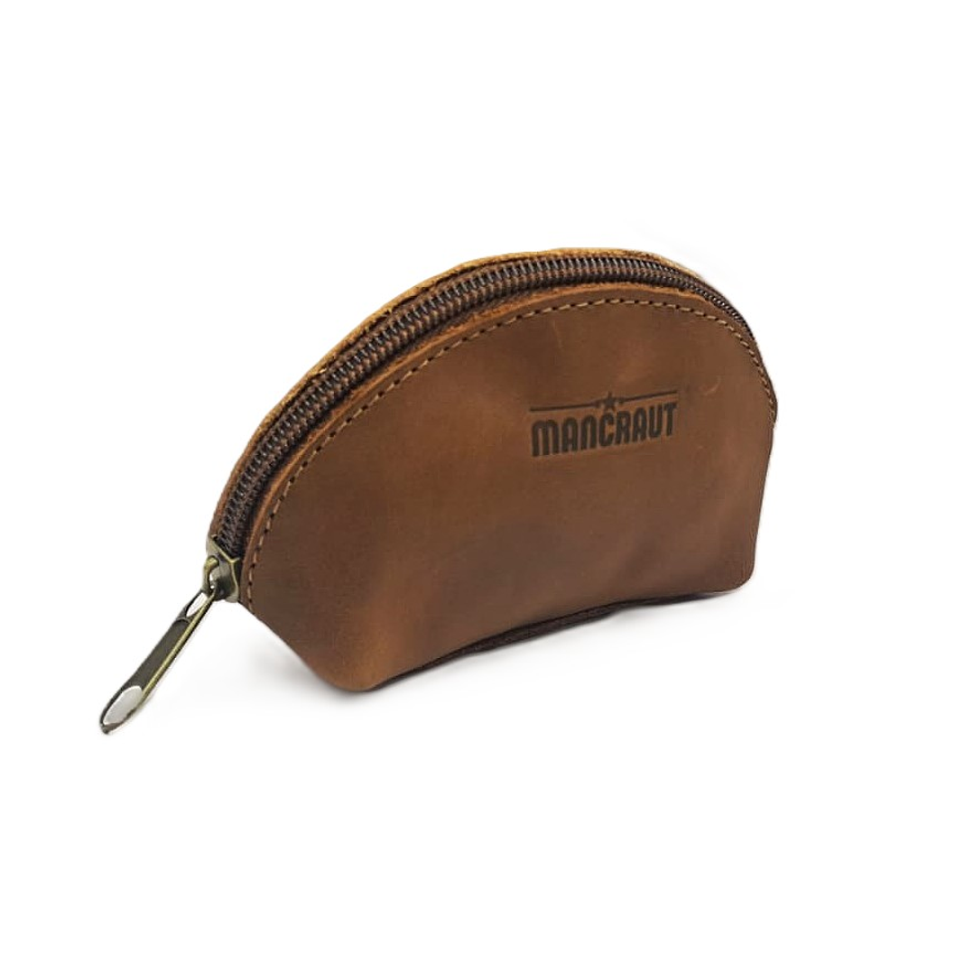 Monedero Un Cierre 100% Cuero - Café 4