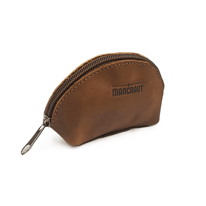 Monedero Un Cierre 100% Cuero - Café 4