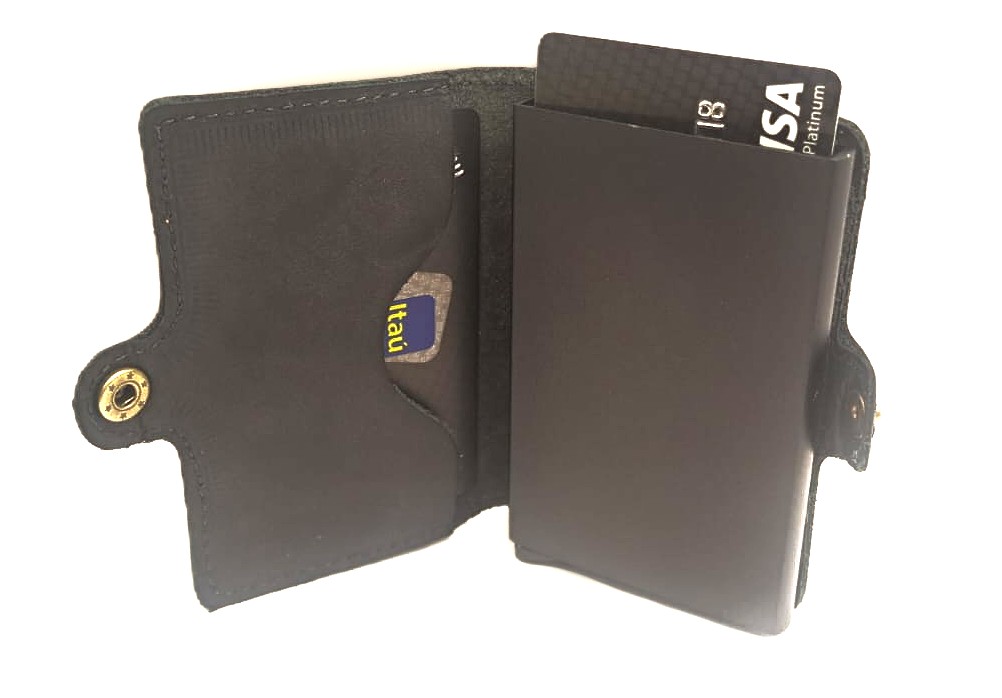 Billetera Fortis Anti-Clonación 100% Cuero - Negro 6