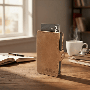 Billetera Fortis Anti-Clonación 100% Cuero - Café