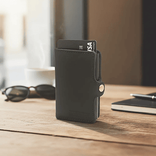 Billetera Fortis Anti-Clonación 100% Cuero - Negro